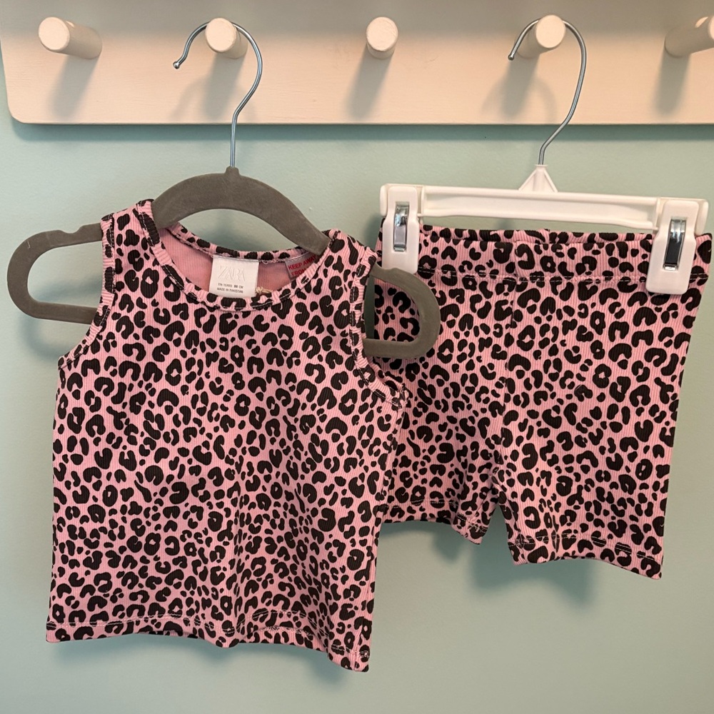 Zara Ribbed Cheetah Print Set